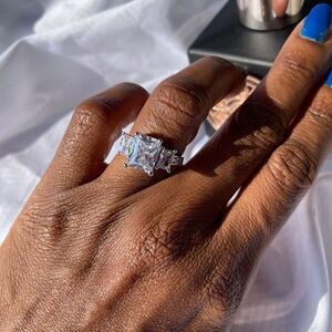 18 K White Gold Filled Simulated Diamond Ring